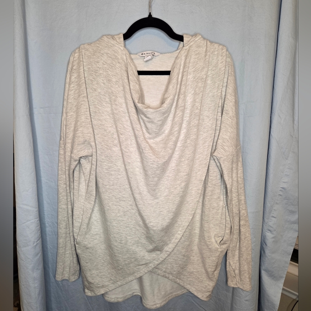 Athleta Light Gray Cowl Neck Sweatshirt